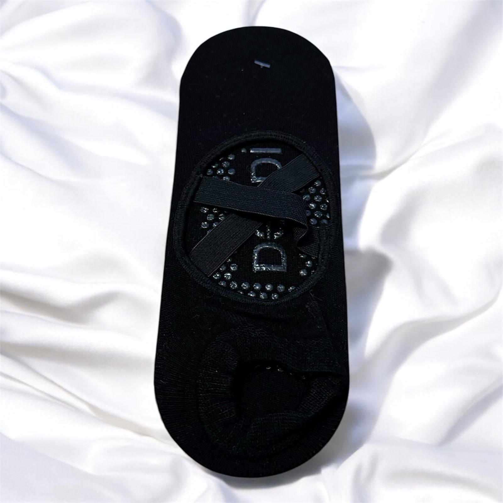 Pamuklu Siyah Pilates Çorabı