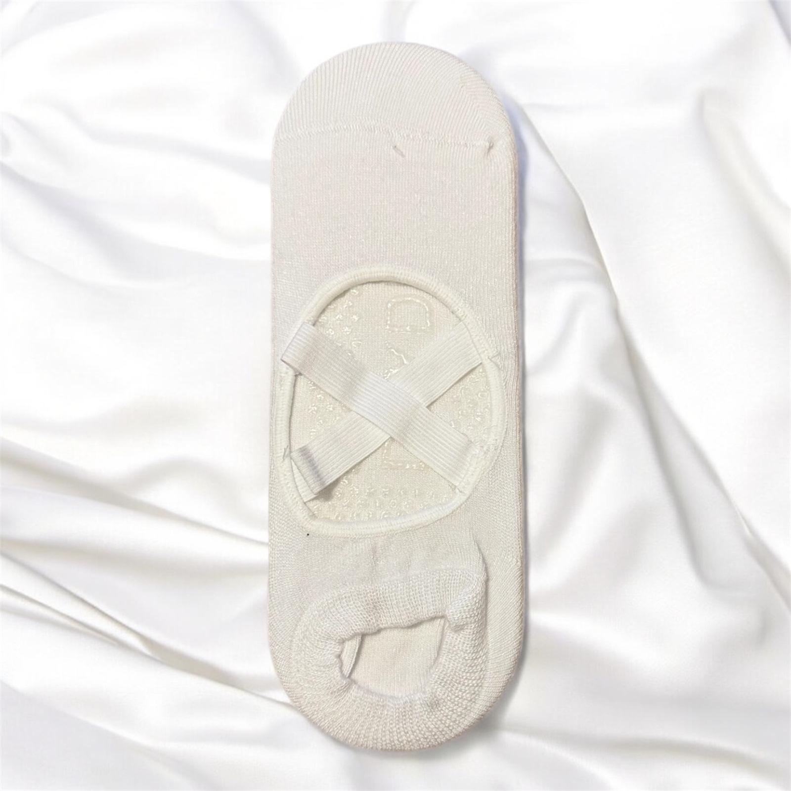 Pamuklu Beyaz Pilates Çorabı