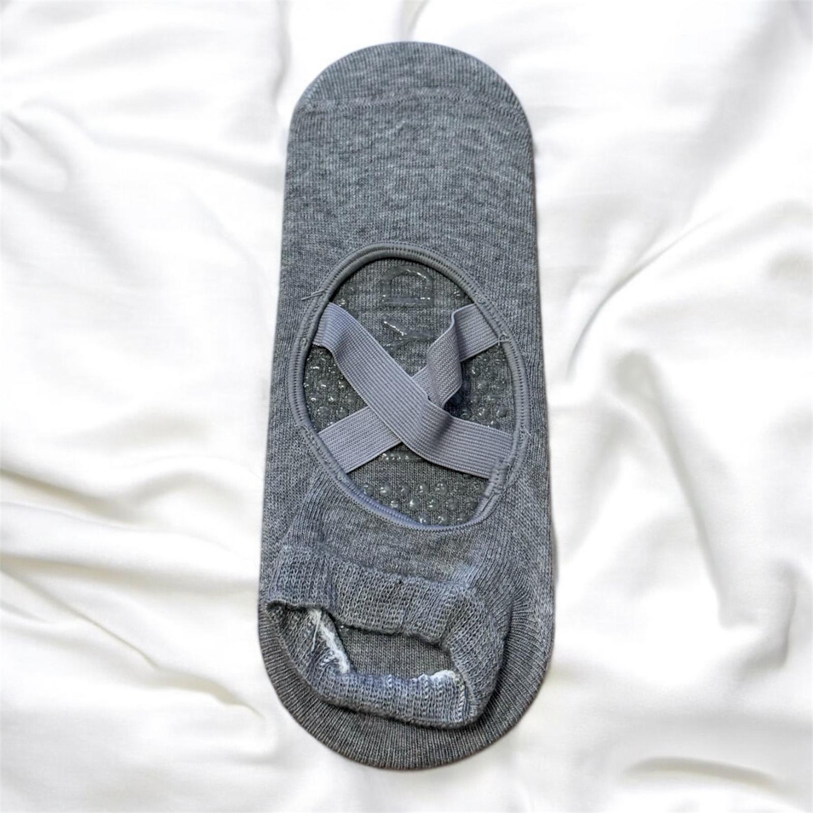 Pamuklu Gri Pilates Çorabı