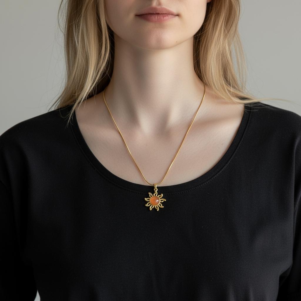 Turuncu Güneş Kolye