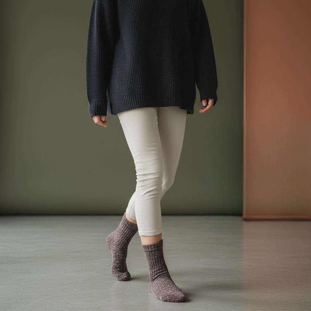 Kahverengi Bot Çorap - Görsel 2