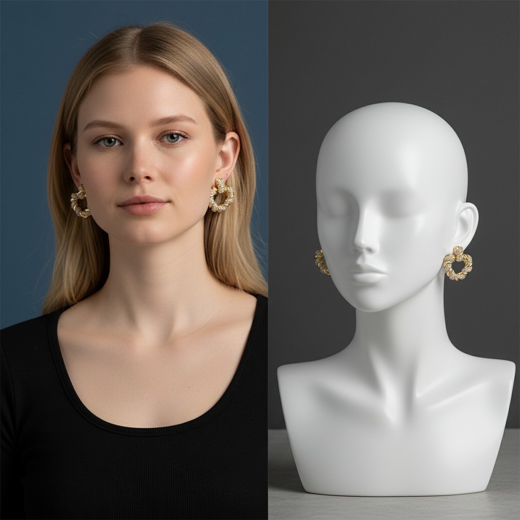 Kıvrımlı Kalp Küpe