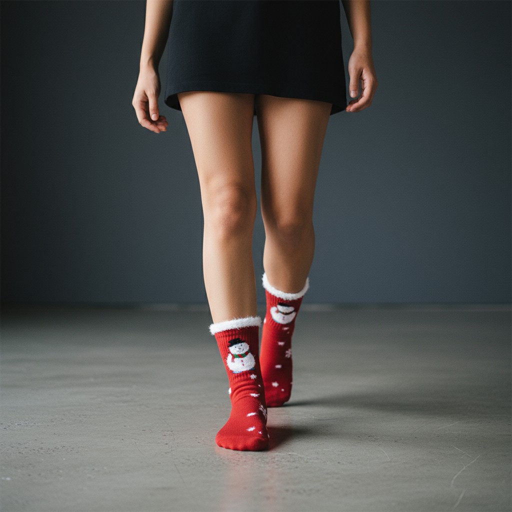 Pofuduk Kardan Adam Desenli Çorap