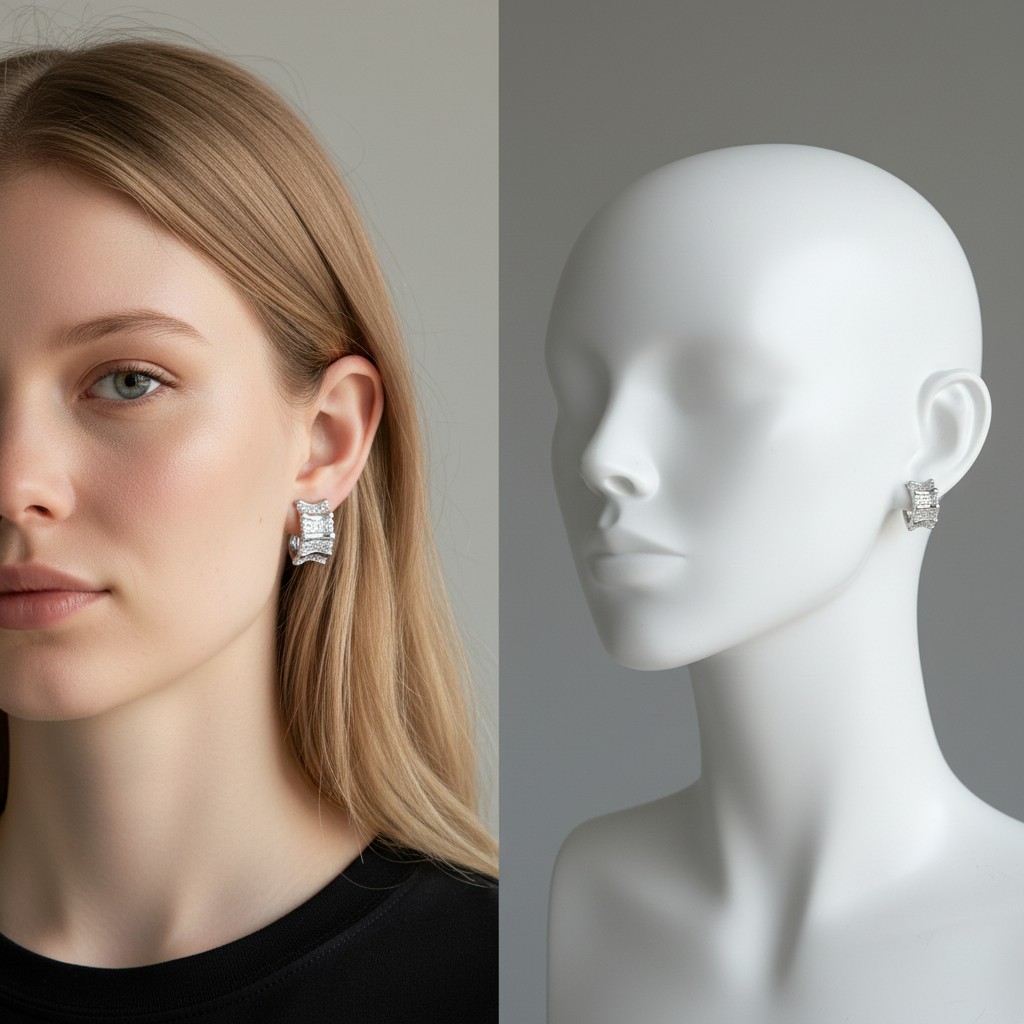 Gümüş Taşlı Küpe