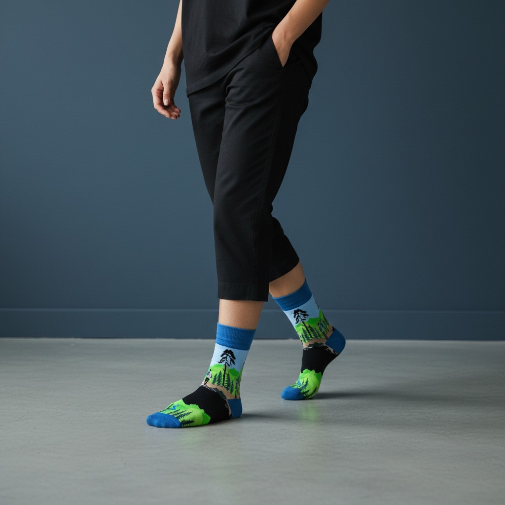 Doğa Yürüyüşü Temalı Çorap