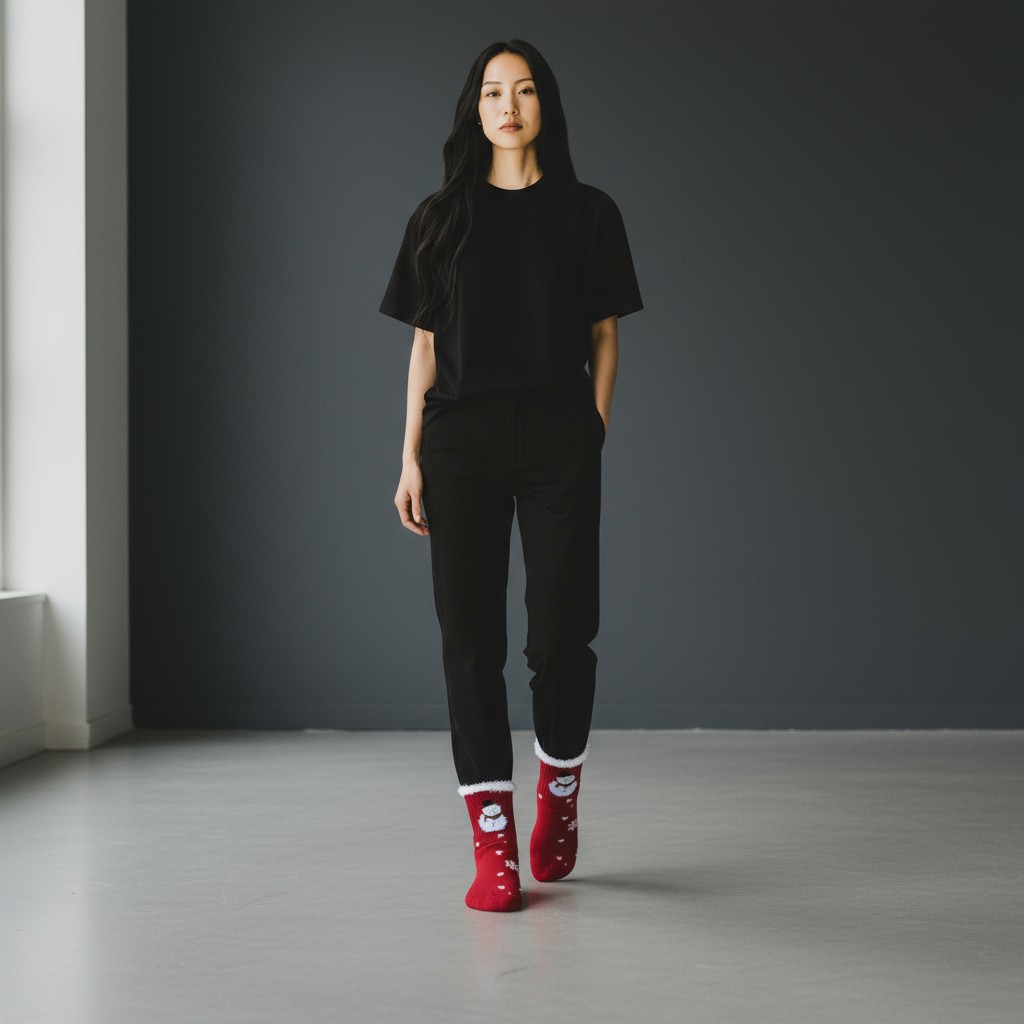 Pofuduk Geyik Desenli Çorap